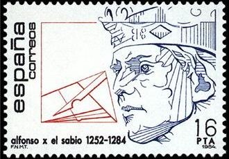 ESPAÑA 1984 2759 Sello Nuevo Personajes Famosos Alfonso X El Sabio c/señal charnela Yvert2373 Scott2