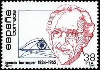 ESPAÑA 1984 2760 Sello Nuevo Personajes Famosos Ignacio Barraquer c/señal charnela Yvert2374 Scott23