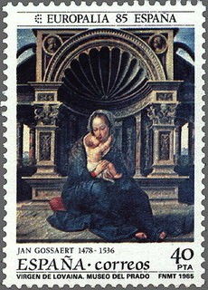 ESPAÑA 1985 2779 Sello Nuevo Europalia 85 Virgen de Lovaina (Jan Gossaert)