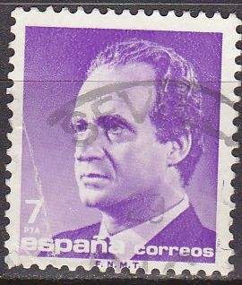 ESPAÑA 1985 2796 Sello Serie Basica Rey D. Juan Carlos I Efigie 7 pts Usado Michel2688