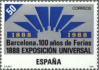 ESPAÑA 1988 2951 Sello Nuevo Cent. Expo Universal Barcelona Alegoría Palacio