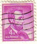 USA 1954 Scott 1036 Sello Presidente 16ª Abraham Lincoln (12/02/1809-15/04/1865)