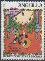 ANGUILLA 1983 Scott547 Sello Nuevo Disney Navidad Pepito Grillo Dickens 1c