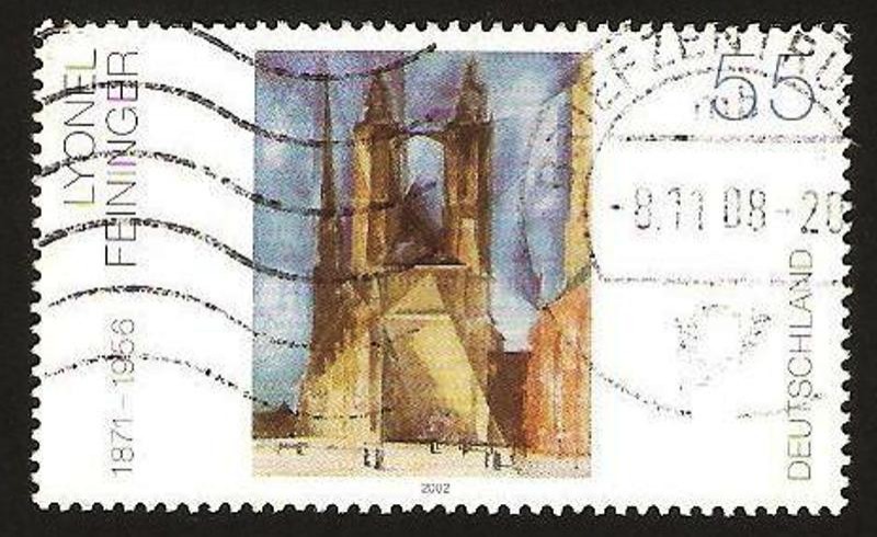 2122 - Iglesia de Marché de Halle, Pintura de Lyonel Feininger