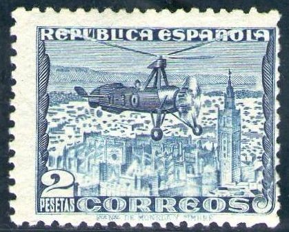 ESPAÑA 1938 769 Sello Nuevo Autogiro La cierva C-30 2p República Española