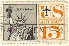 USA 1961 Scott C63 Sello Estatua de la Libertad Libertad para todos usado