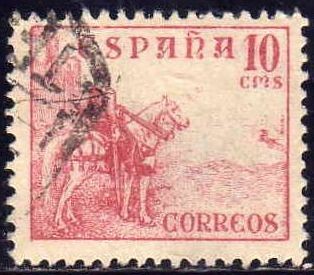 ESPAÑA 1940 917 Sello Rodrigo Diaz de Vivar. El Cid 10c Usado