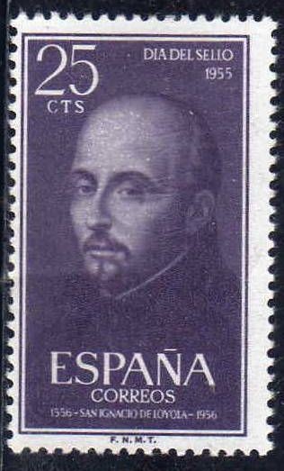 ESPAÑA 1955 1166 Sello Nuevo Centenario Muerte San Ignacio de Loyola 25c