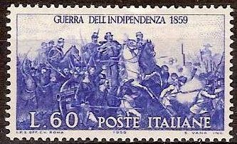 Italia 1959 Sello Nuevo Escena de la Guerra de la Independencia Italiana 1859