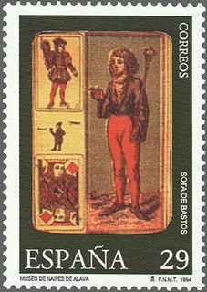 ESPAÑA 1994 3318 Sello ** Museo de Naipes Sota de Bastos Baraja de Cartas Tarot Catalan