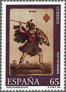 ESPAÑA 1994 3320 Sello ** Museo de Naipes Valet de Rombos Baraja de Cartas Inglesa