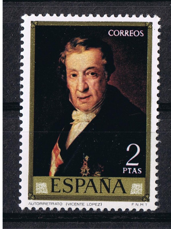 Edifil  2147   Pintores   Vicente López Portaña  Día del Sello. Marco dorado  