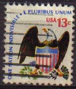 USA 1975 Scott 1596 Sello Heraldica Aguila Escudo Americano y Bandera