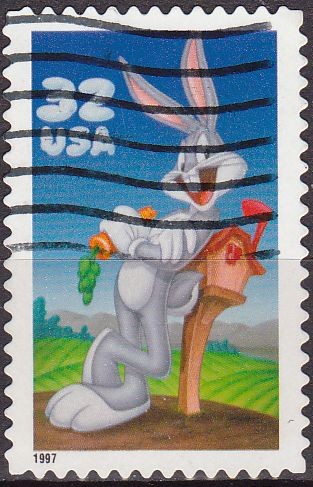 USA 1997 Scott3137 Sello Warner Bros Bugs Bunny usado 32c