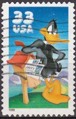 USA 1999 Scott3306 Sello Warner Bros Pato Lucas usado 33c