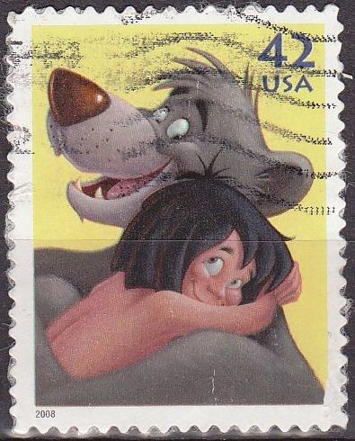 USA 2008 Sello Disney El Libro de la Selva Mowgli y Baloo usado 42c