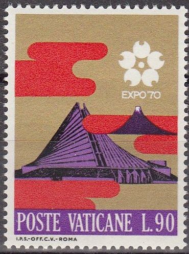 VATICANO 1970 Scott 482 Sello Nuevo Expo Osaka Japon Catedral MNH 90L