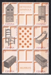 Stamps Spain -  Edifil  3127-32 Artesanía española.  Muebles   Bloque con los seis sellos