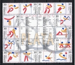 Stamps Spain -  Edifil  3364-77  Deportes. Olímpicos de Plata  Hoja con los catorce sellos