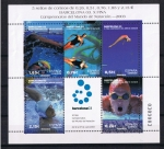 Stamps Spain -  Edifil  3991  Campeonatos del Mundo de Natación Barcelona 03.   Hojita de 5 sellos