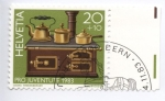 Stamps : Europe : Switzerland :  pro juventud; cocina