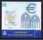 Stamps Spain -  Edifil  SH 4496  X Aniver, de la creación  del €uro  1999 - 2009.  