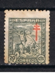 Stamps Spain -  Edifil  985  Pro Tuberculosos. Cruz de Lorena en rojo  