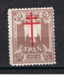 Stamps Spain -  Edifil  958  Pro Tuberculosis  Cruz de Lorena en Carmín.