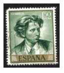 Stamps Spain -  (1858) Pintores. Mariano Fortuny Marsal (Autorretrato)