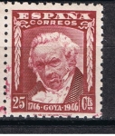 Stamps Spain -  Edifil  1005 II Cente. del nacimiento de Goya.  