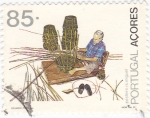 Stamps Portugal -  Açores-artesania cestero