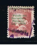 Stamps Peru -  Educación Nacional  Habilitado  Fondo del periodista Peruano.