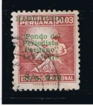 Stamps Peru -  Educación Nacional  Habilitado  Fondo del periodista Peruano.