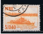 Stamps Peru -  Cañonera fluvial B.A.P. Marañón  3 Octubre 1951