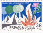 Stamps Spain -  75 aniv del movimiento Scout         (A)