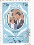 Stamps Ghana -  Principe Carlos y Diana