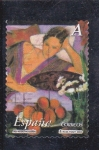 Stamps Spain -  La mujer y las flores- Pintor Alfredo Roldán     (M)