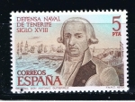 Stamps Spain -  Edifil  2536  Defensa Naval de Tenerife. Siglo XVIII.  