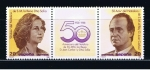 Stamps Spain -  Edifil  2927-28  50º Aniver. del Natalicio de SS.MM. los Reyes de España.  