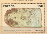 Stamps Spain -  Edifil  3722  V Cente. de la Carta de Juan de la Cosa.  