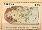 Stamps Spain -  Edifil  3722  V Cente. de la Carta de Juan de la Cosa.  