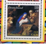 Stamps Spain -  Edifil  3837 B SH Alemania  Navidad ´2001. Emisión conjunta con Alemania.  