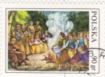 Stamps Poland -  Fiesta popular-ilustración