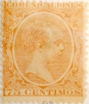 Stamps Spain -  75 céntimos 1889