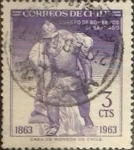 Stamps Chile -  Intercambio 0,20  usd 3 cents. 1963