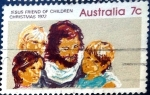 Stamps Australia -  Intercambio 0,20 usd 7 cent. 1972