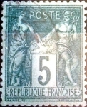 Stamps France -  Intercambio 0,60 usd 5 cent. 1876