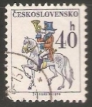 Stamps Czechoslovakia -  Postava historického postiliona na koni