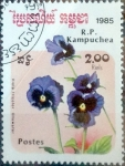 Stamps Cambodia -  Intercambio 0,30 usd 2 r. 1985