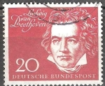 Stamps Germany -  Inauguración de la Sala Beethoven en Bonn.Ludwig van Beethoven (1770-1827)compositor alemán.